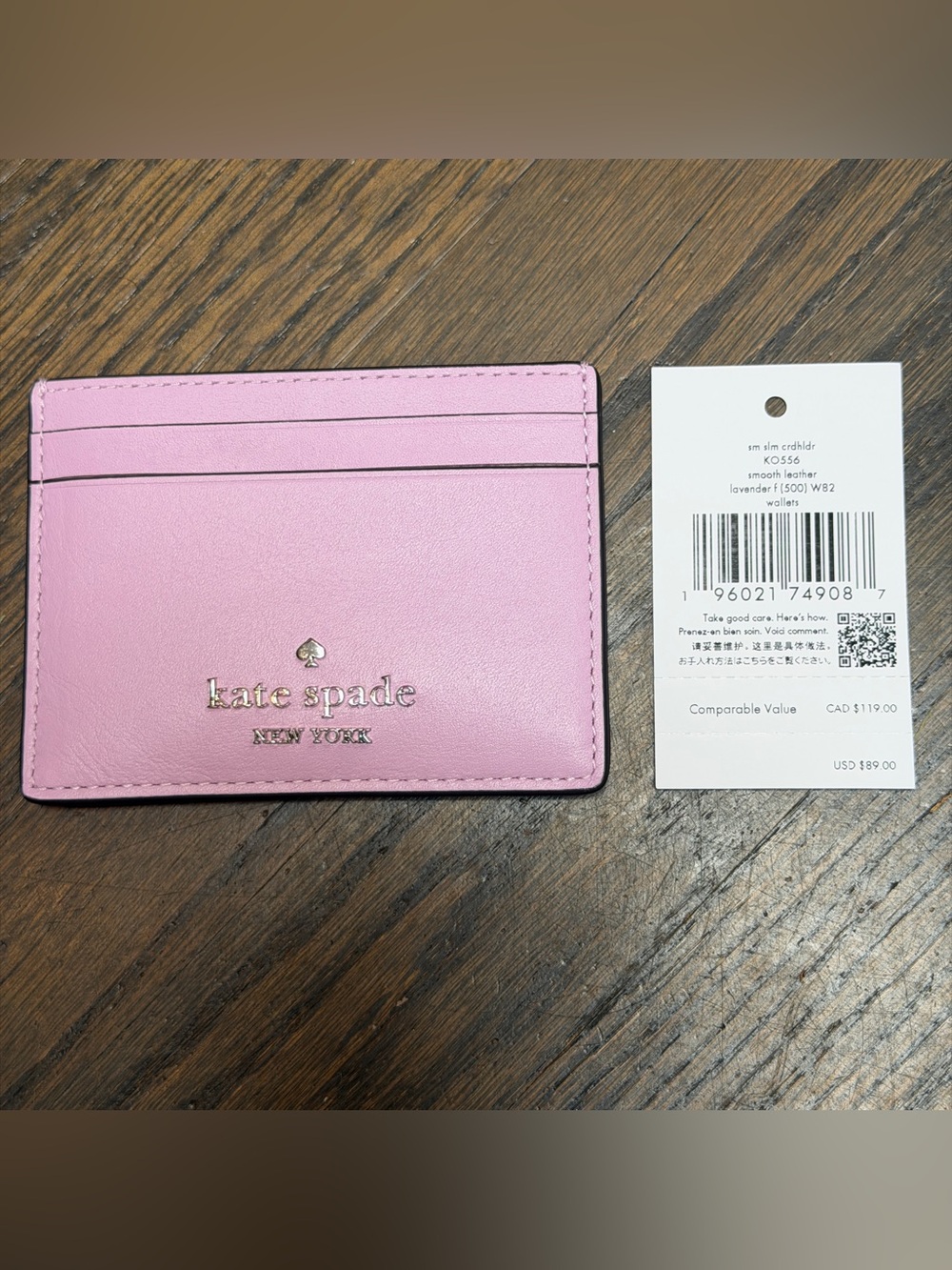 Kate Spade New York Madison Pink Cardholder NWT